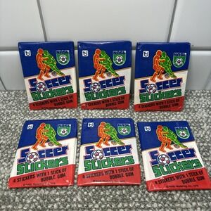 1979 Topps Soccer‎ Stickers Wax Packs Lot Of 6 Unopened 4 Stickers Ea